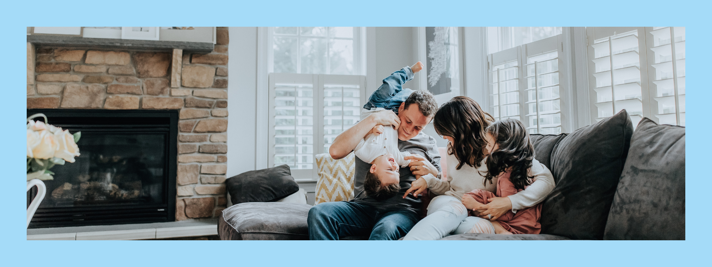 A happy family now they know the radiotherapy safety precautions