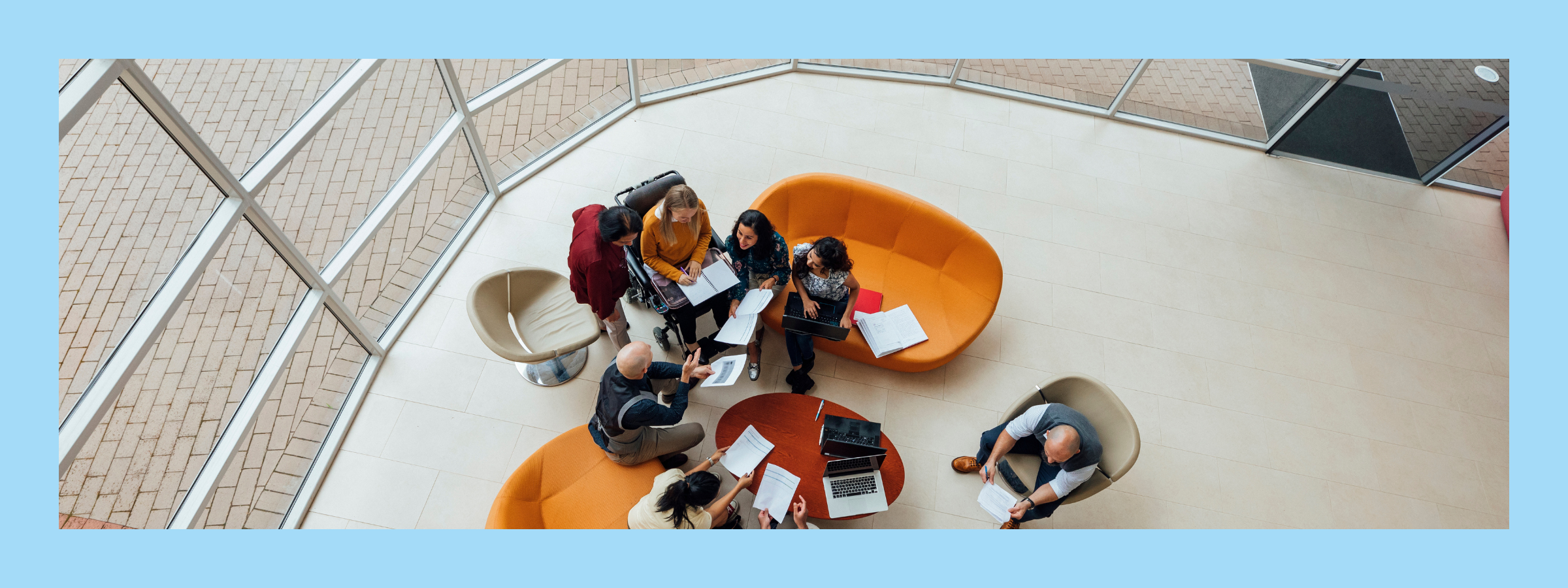group of people testing cancer care wellness products