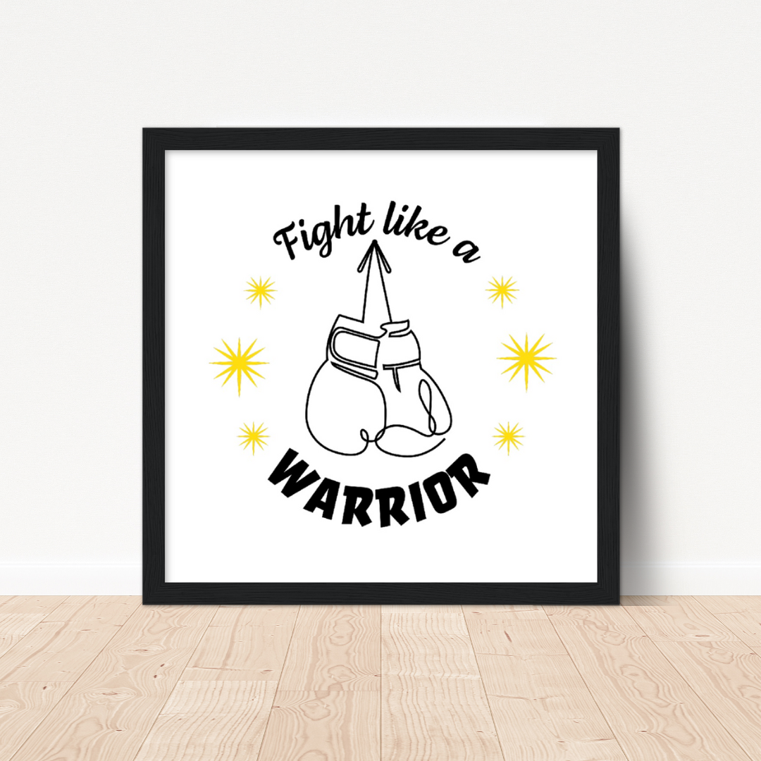 Chemo Gifts for Cancer Patients - Art Print - Cancer Warrior - Chemotherapy & Radiotherapy - Wall Art Print - Black Frame