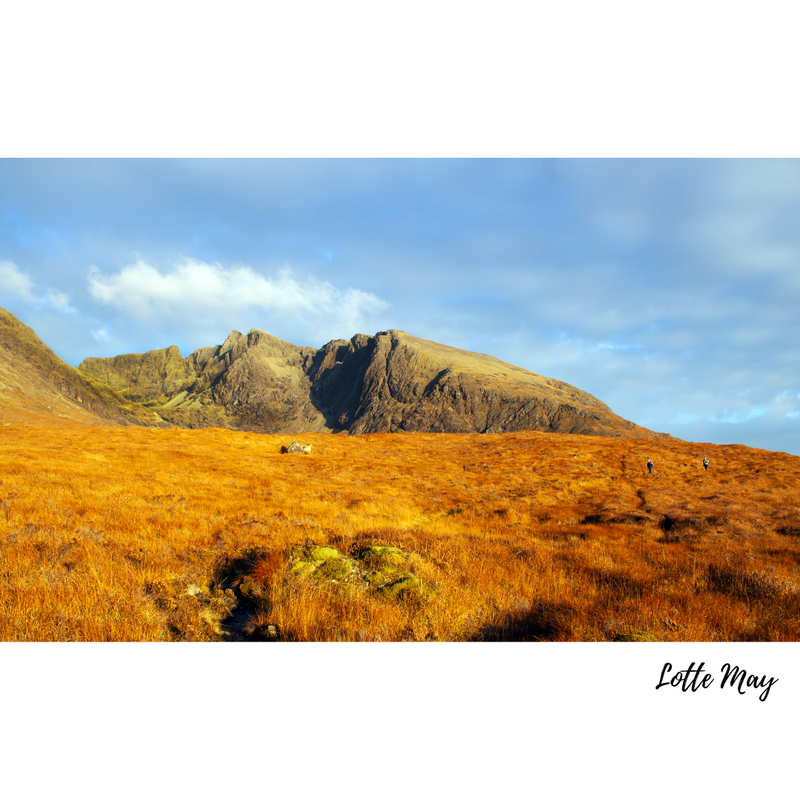 Cuillin hills in autumn sunshine photo print