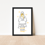 Chemo Gifts - Fashion illustration sketch Art Print - Cancer Treatment Gifts - Chemotherapy & Radiotherapy - Keep going quotes - Black Frame