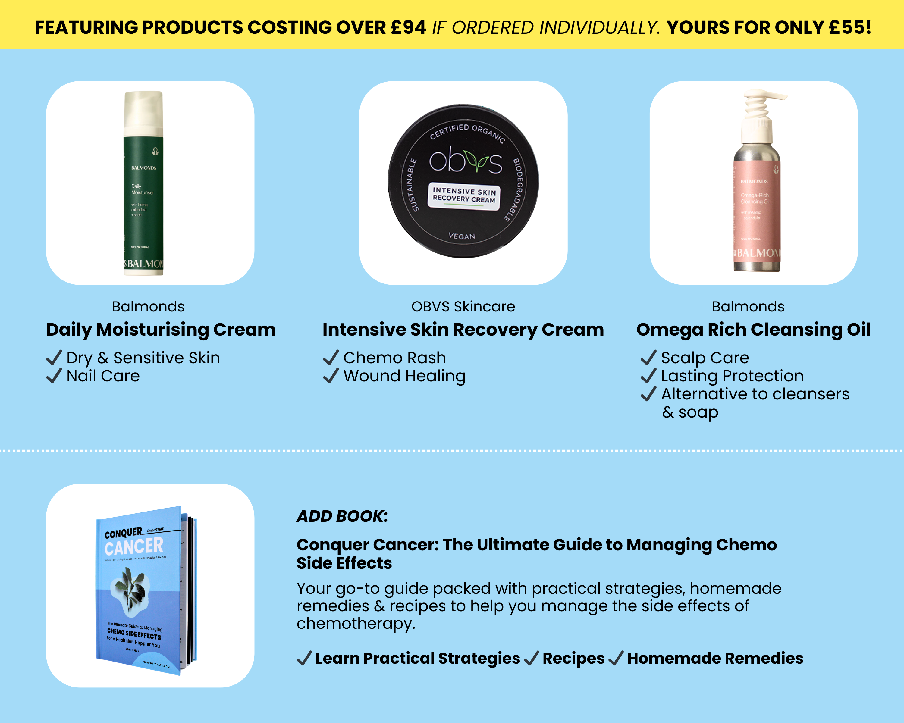 List of gentle skincare products suitable for chemo patients dealing with skin sensitivities.