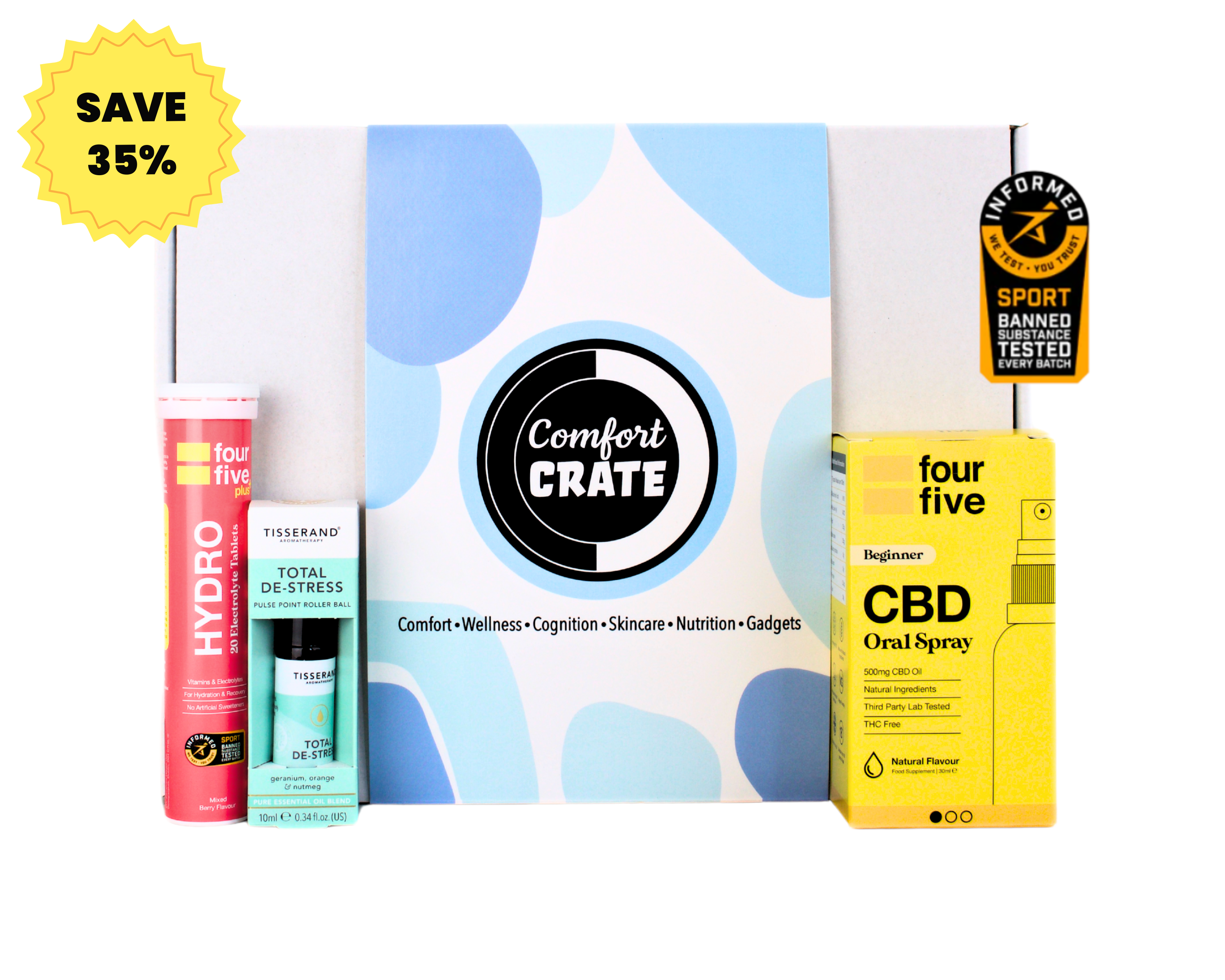 Self-care chemo gift box with wellness essentials to ease anxiety, improve hydration, and support relaxation during cancer treatment.