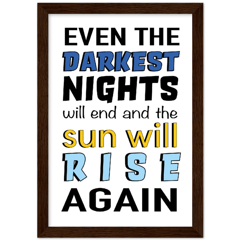 Graphic art design - Chemo Gifts for Cancer Patients - Framed Art Prints - Cancer Treatment Gifts - Chemotherapy & Radiotherapy - Motivational quotes - Dark brown Frame